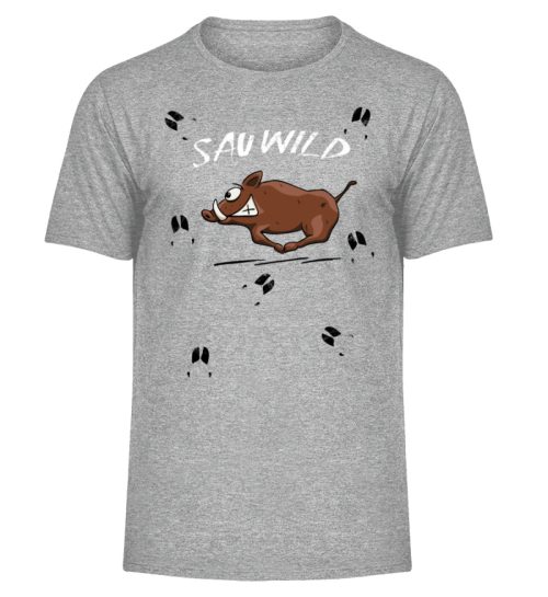 Sauwild wilde Sau | Wildschwein Keiler - Herren Melange Shirt-6807