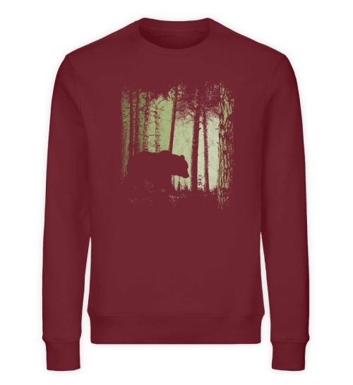 Braunbär im Zwielicht Wald - Unisex Organic Sweatshirt-6883
