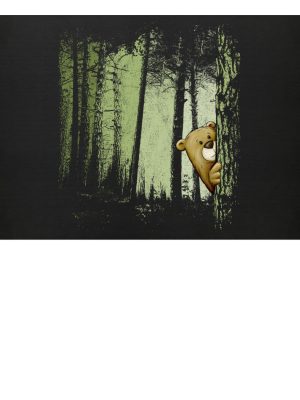 Comic Bär versteckt im Zwielicht Wald - Fußmatte-16