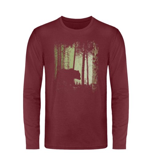 Braunbär im Zwielicht Wald - Unisex Long Sleeve T-Shirt-6883