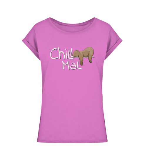 Chill Mal schläfriger Braunbär - Ladies Extended Shoulder Tee-5759