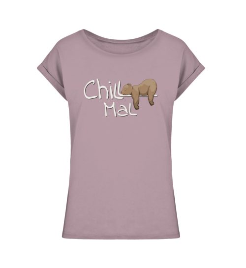 Chill Mal schläfriger Braunbär - Ladies Extended Shoulder Tee-7223