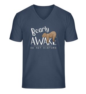 Bearly Awake Bitte nicht stören Bär - Herren Premium Organic V-Neck Shirt ST/ST-7058