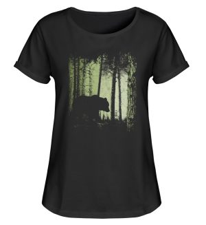 Braunbär im Zwielicht Wald - Damen RollUp Shirt-16