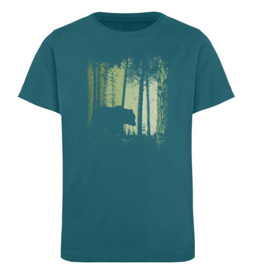 Braunbär im Zwielicht Wald - Kinder Organic T-Shirt-6889