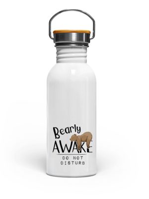Bearly Awake Bitte nicht stören Bär - Edelstahl Trinkflasche-3