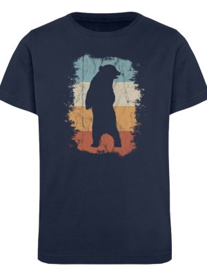 Retro Bären-Silhouette - Kinder Organic T-Shirt-6887