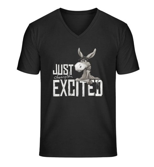 Just Okay-Ish Excited | Esel - Herren Premium Organic V-Neck Shirt ST/ST-16