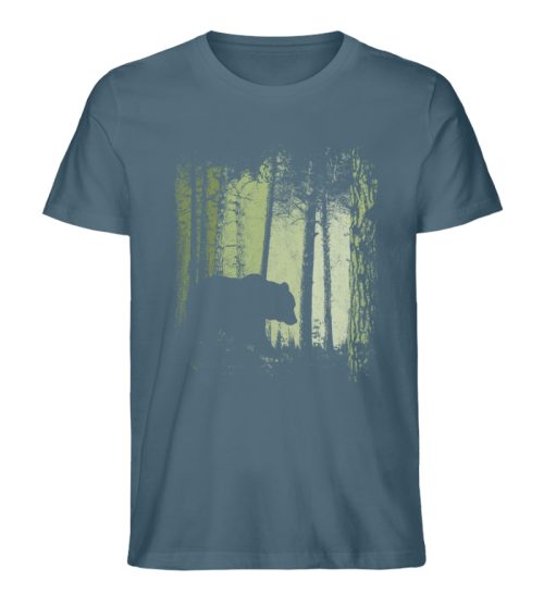 Braunbär im Zwielicht Wald - Herren Premium Organic Shirt-6895