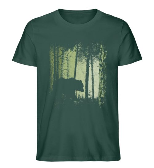 Braunbär im Zwielicht Wald - Herren Premium Organic Shirt-7112