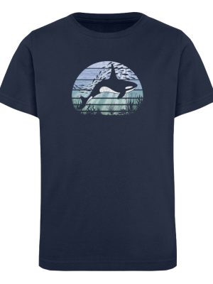 Retro Tiefsee Schwertwal Orca - Kinder Organic T-Shirt-6887