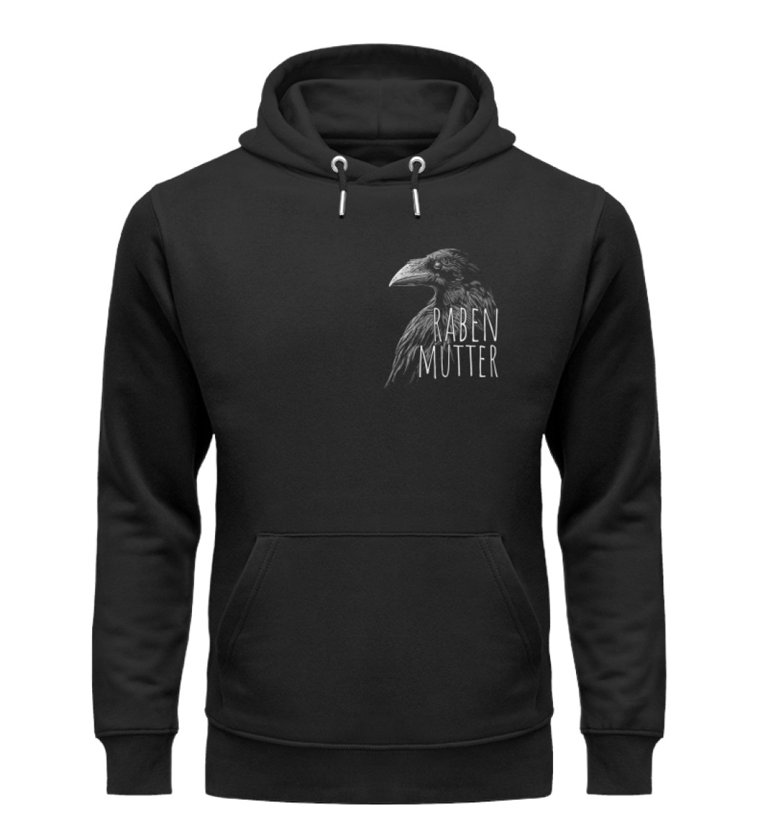 Rabenmutter schwarze Krähe Rabe - Unisex Organic Hoodie-16