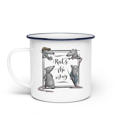 Rat’s The Way Kaffeehaus Ratten - Emaille Tasse-3