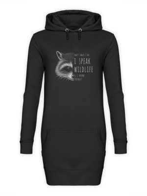 I Speak Wildlife And I Know Waschbär - Damen Hoodie-Kleid-1624