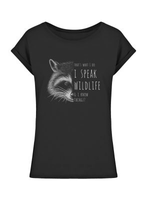 I Speak Wildlife And I Know Waschbär - Ladies Extended Shoulder Tee-16