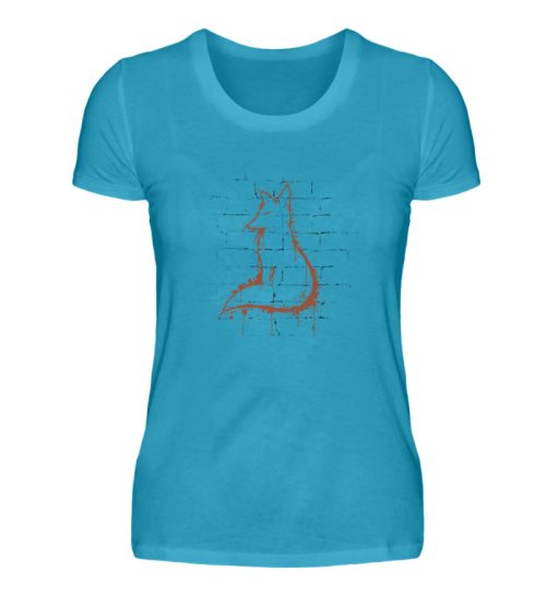 Street Art Fuchs Silhouette - Damen Premiumshirt-3175