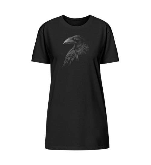Kritzelkunst-Rabe Krähe - Organic T-Shirt Kleid ST/ST-16