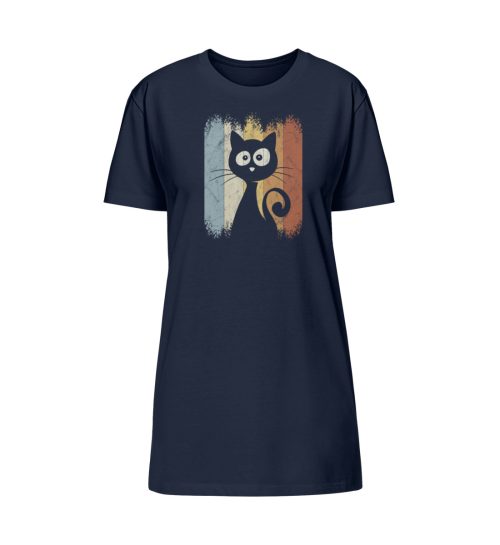 Retro Katze Silhouette - Organic T-Shirt Kleid ST/ST-6887