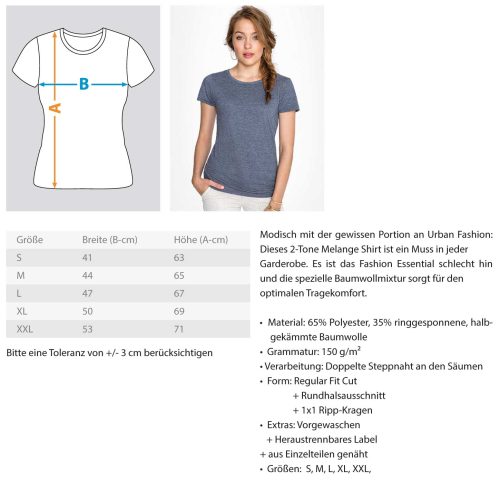 Luchs Wildkatze im Zwielicht Wald  - Damen Melange Shirt – Bild 4