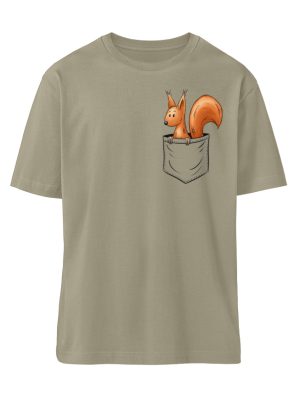 Lässiges Eichhörnchen In Tasche - Organic Relaxed Shirt ST/ST-651