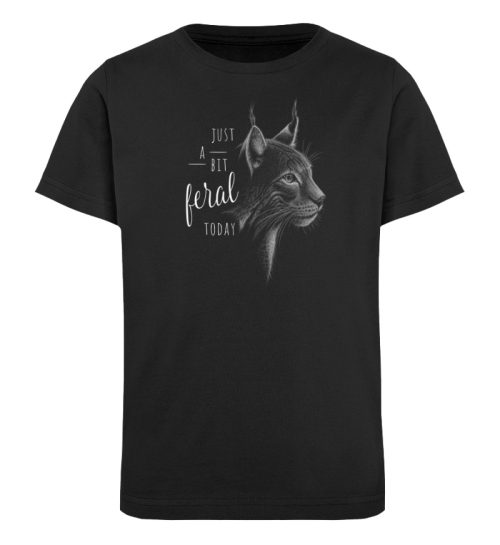 Just A Bit Feral Today! Wildkatze - Kinder Organic T-Shirt-16