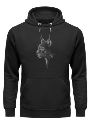 Luchs Kritzelkunst Wildkatze Illustration - Unisex Organic Hoodie-16