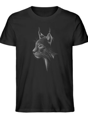 Luchs Kritzelkunst Wildkatze Illustration - Herren Premium Organic Shirt-16