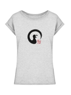 Moin kreischende japanische Enso Möwe - Ladies Extended Shoulder Tee-6892