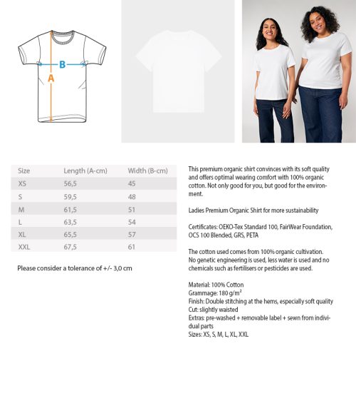 Kritzelkunst-Rabe Krähe  - Damen Premium Organic T-Shirt 2.0 ST/ST – Bild 7