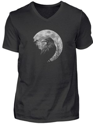 Vollmond-Rabe - Herren V-Neck Shirt-16